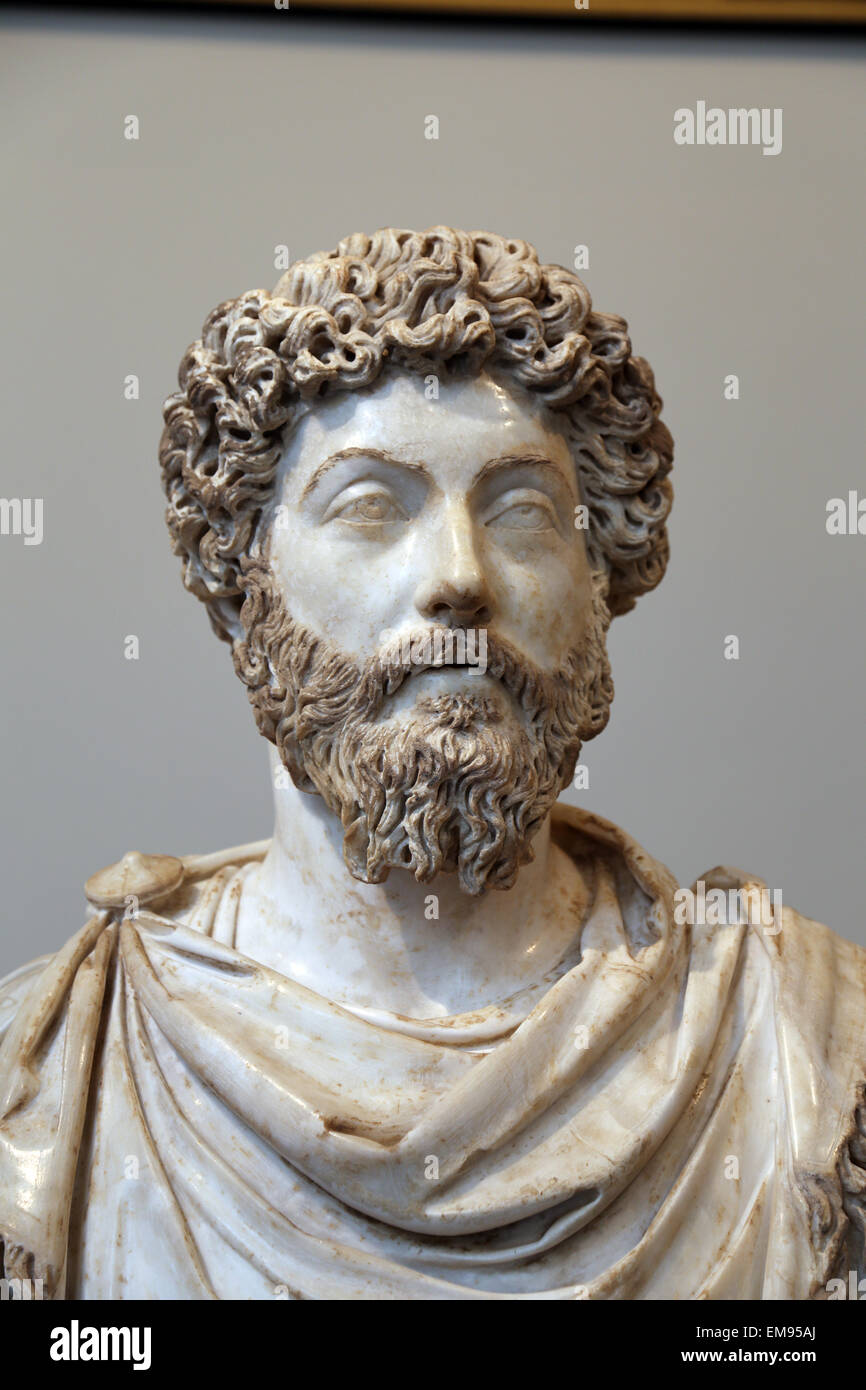 Marco Aurelio (121-180 AD). Imperatore romano da 161-180. È stato di cinque buoni imperatori e stoico philospher. Antonine dinastia. Foto Stock