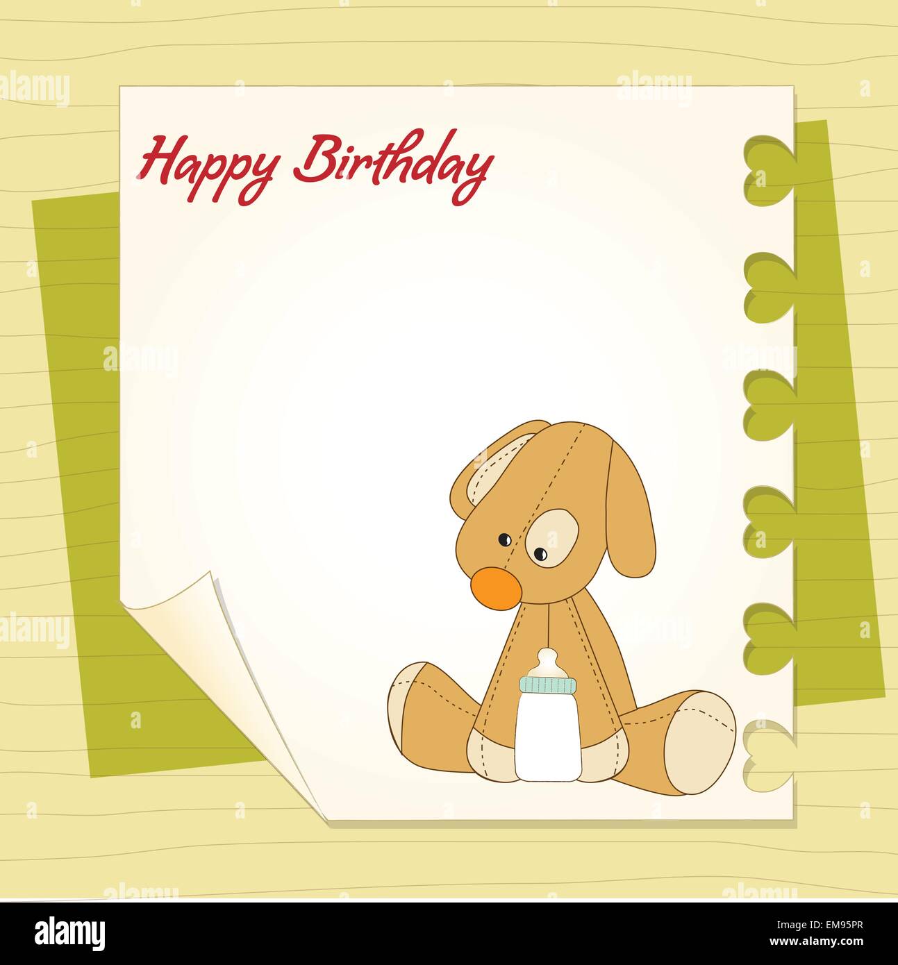 Baby shower card con cucciolo Illustrazione Vettoriale