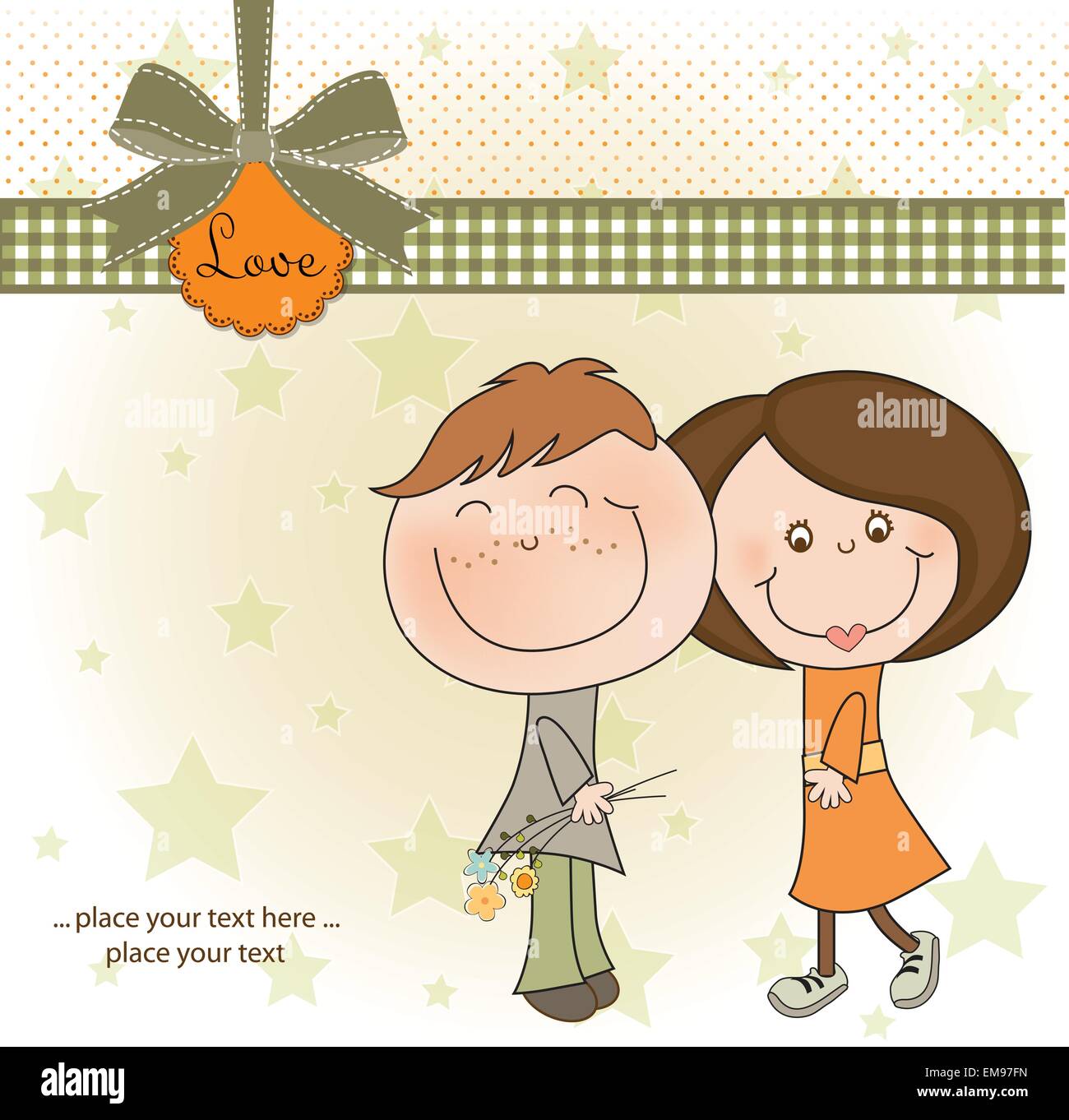 Gli amanti della felice coppia Illustrazione Vettoriale