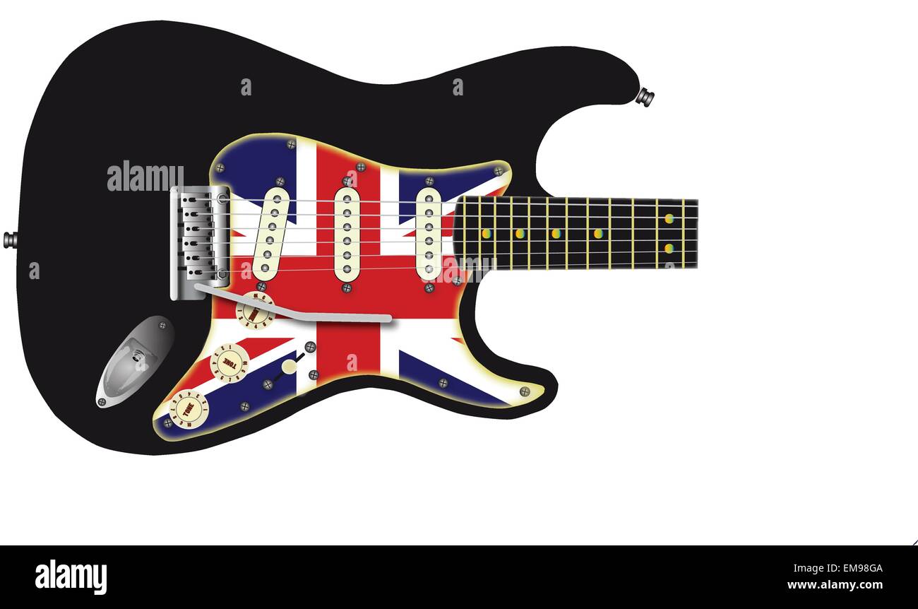 Union Jack Guitar Illustrazione Vettoriale