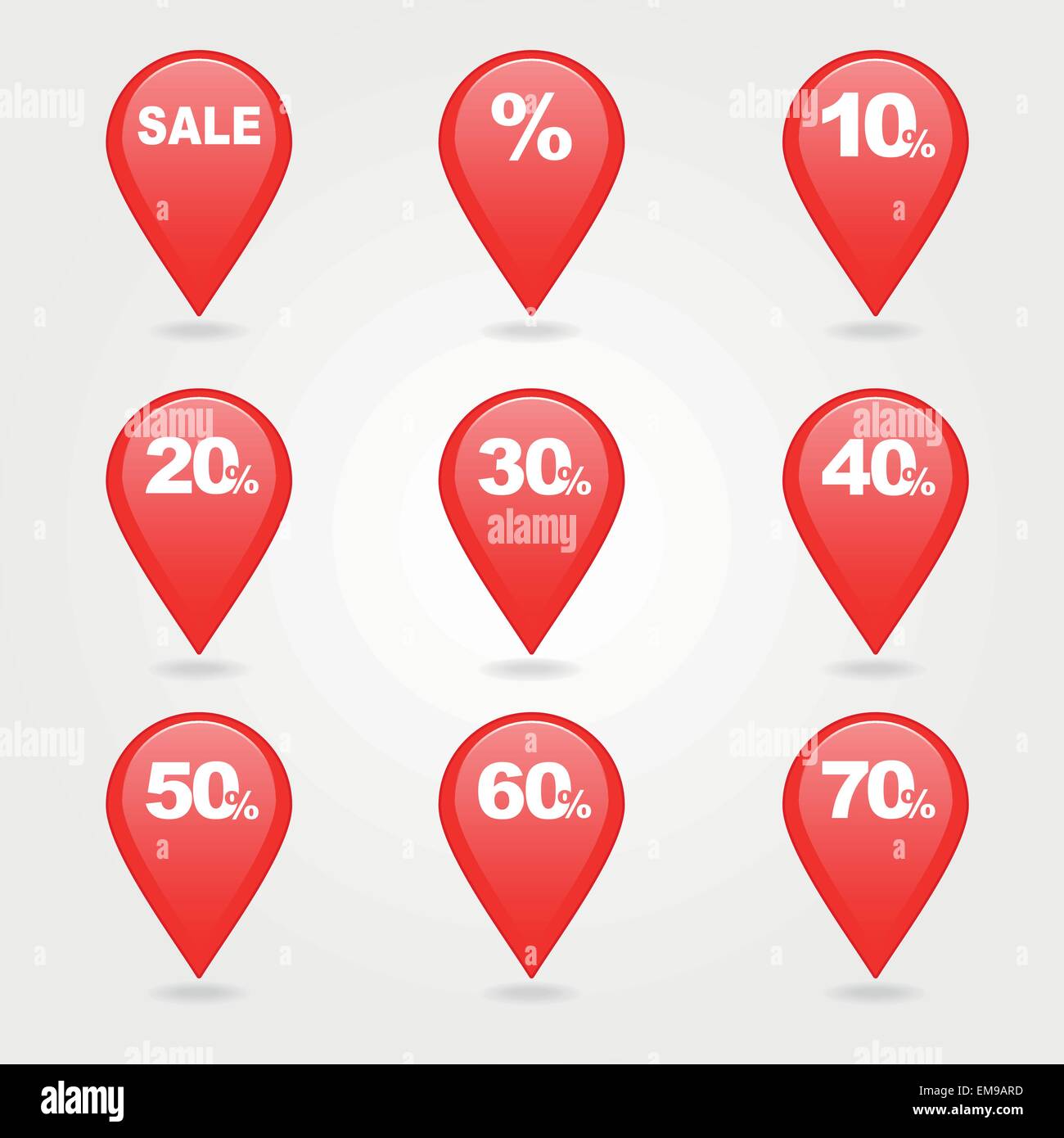 Perni di mappatura delle icone vendita Illustrazione Vettoriale