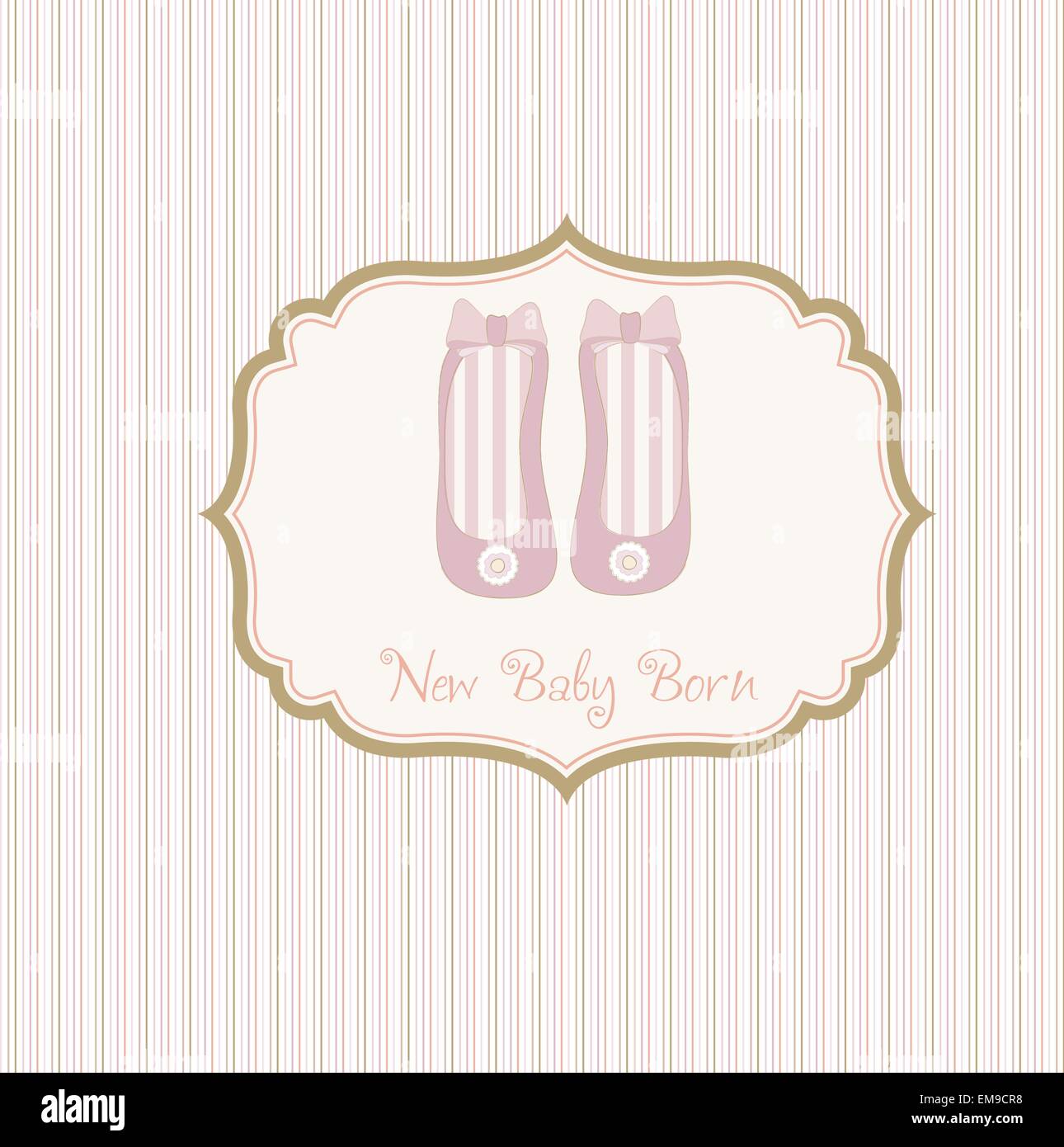 Baby card doccia con le scarpe Illustrazione Vettoriale