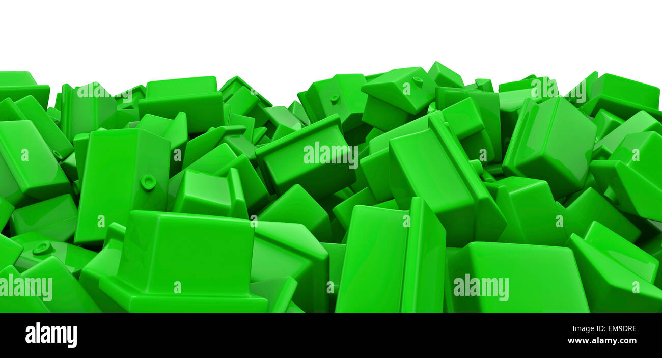 3D render di centinaia di case giocattolo Foto Stock
