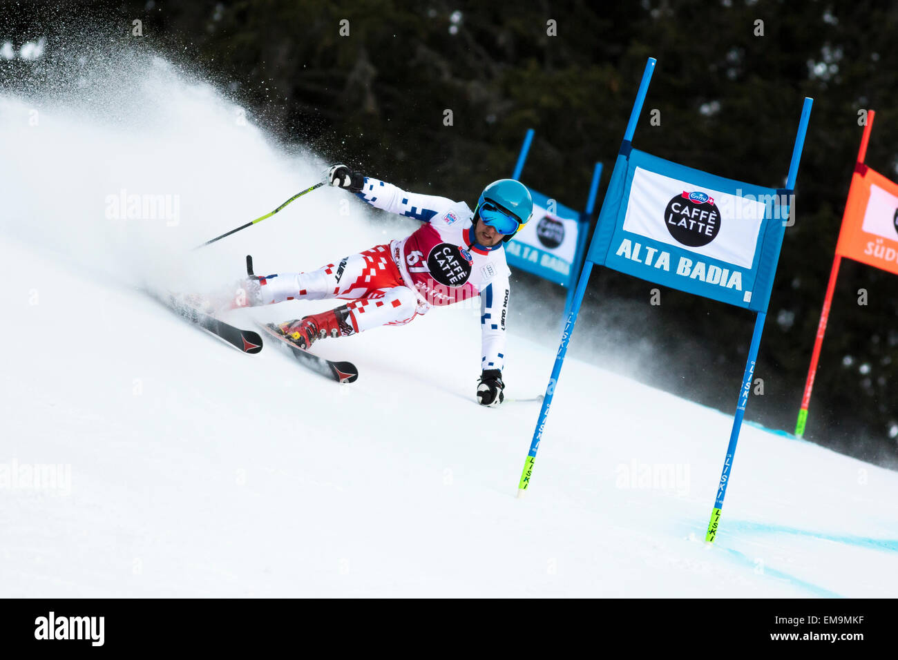 Val Badia, italia 21 dicembre 2014. KOTZMANN Adam (CZE) competere nel Audi FIS Coppa del Mondo di Sci Alpino Slalom Gigante maschile Foto Stock