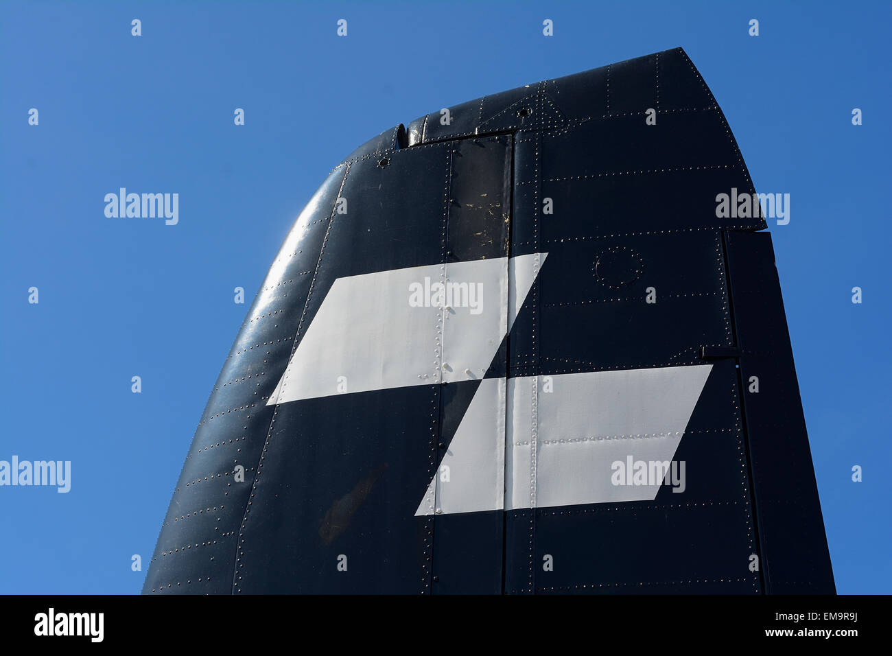 Pinna caudale di Dan Air aereo presso l'Imperial War Museum Duxford Foto Stock