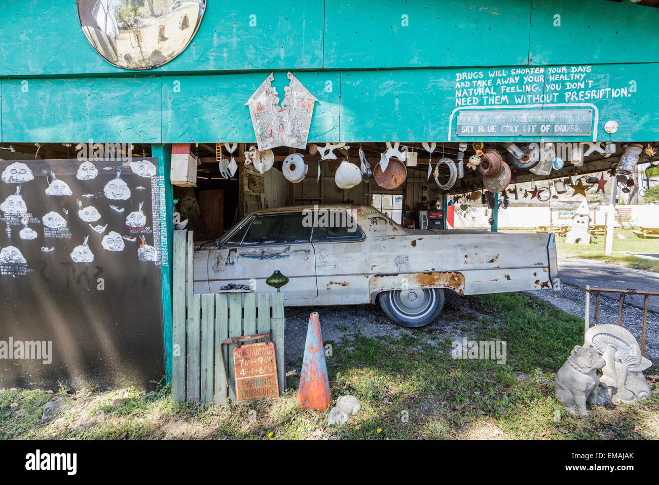 Artista outsider Howard Finster oeuvre, Paradise Garden, Summerville, Georgia Foto Stock