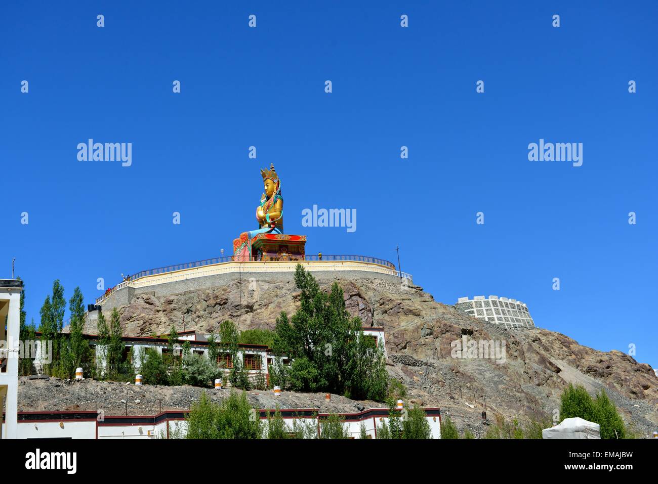 Monastero di Diskit, Buddha Maitreya , India, Ladakh Nubra Valley, il buddismo Foto Stock