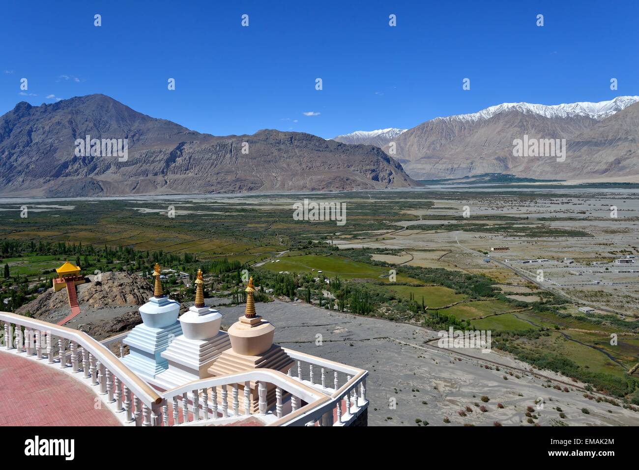 Maitreya Buddha , la religione, India, Ladakh Nubra Valley, Paesaggio Foto Stock