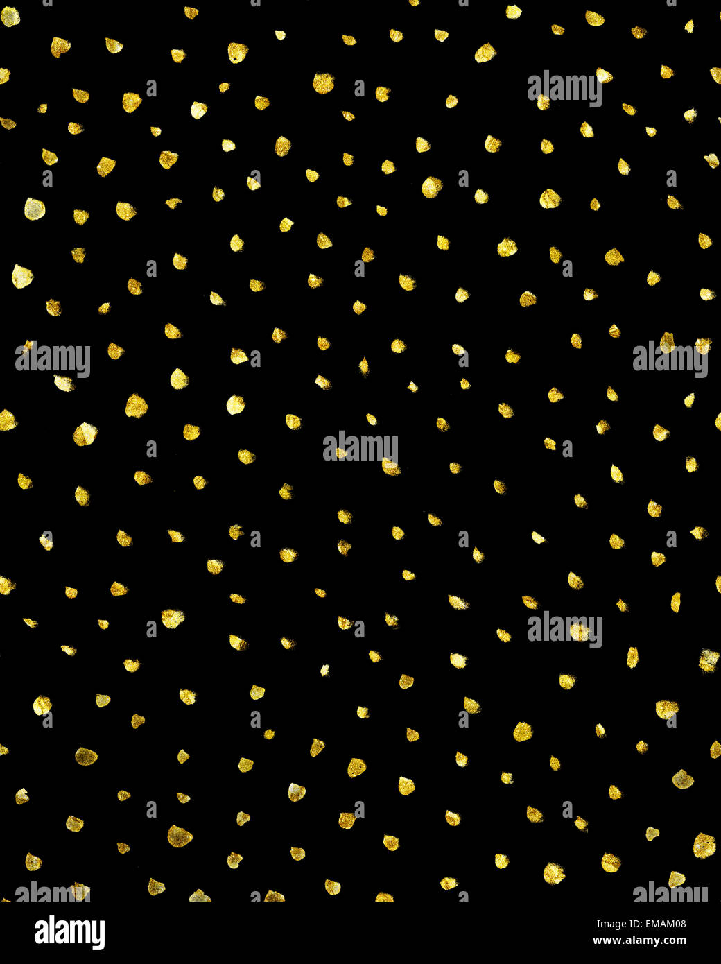 Oro e nero presenti macchie di vernice in similpelle di lamina metallica di configurazione di sfondo Texture Foto Stock