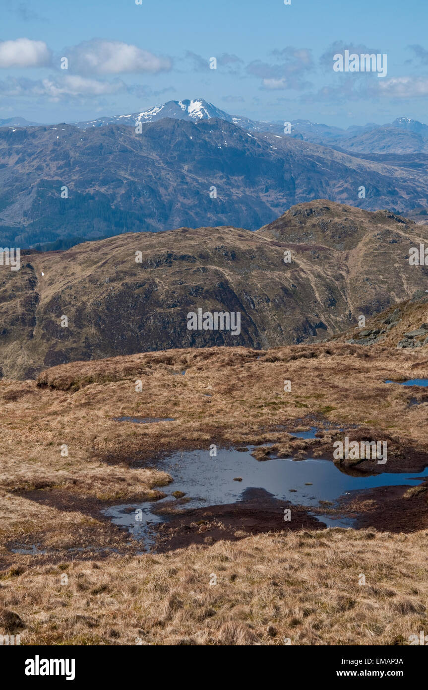 Vista dalla parte superiore di ben ledi montagna. trossachs national park, SCOZIA Foto Stock