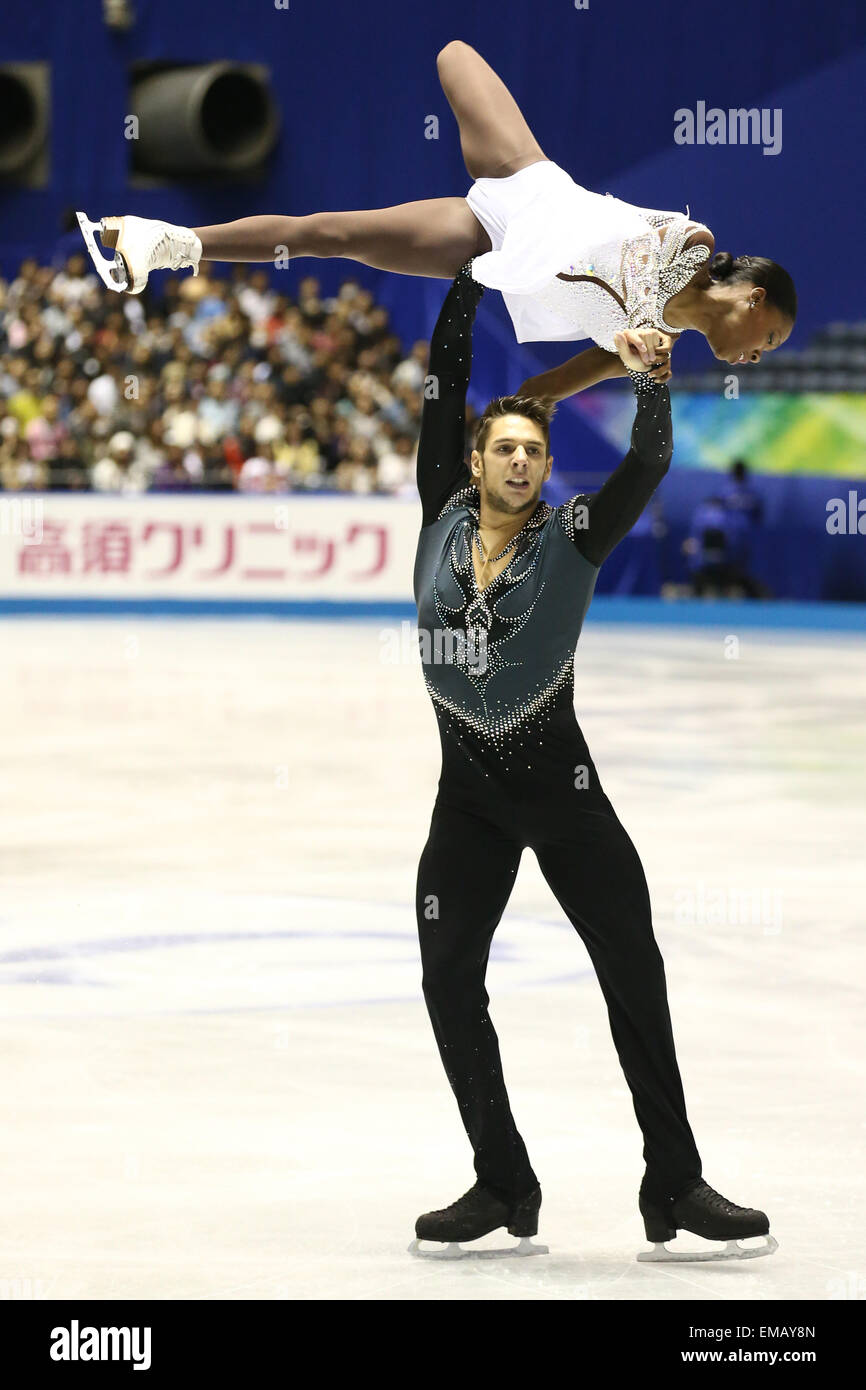 Vanessa James & Morgan Cipres (FRA), 18 aprile 2015 - Pattinaggio di Figura : ISU WORLD TEAM Trophy nel pattinaggio di figura 2015 coppie pattinaggio gratuito a Yoyogi 1a palestra, Tokyo, Giappone. (Foto da Shingo Ito/AFLO SPORT) [1195] Foto Stock