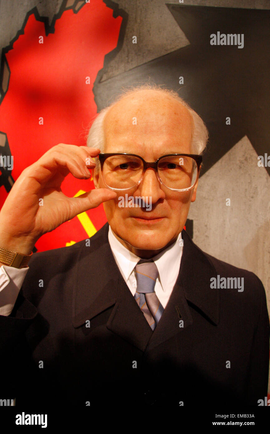 Erich Honecker - Wachsfigur bei Madame Tussauds, 10. Juli 2008, Unter den Linden, Berlin-Mitte. Foto Stock