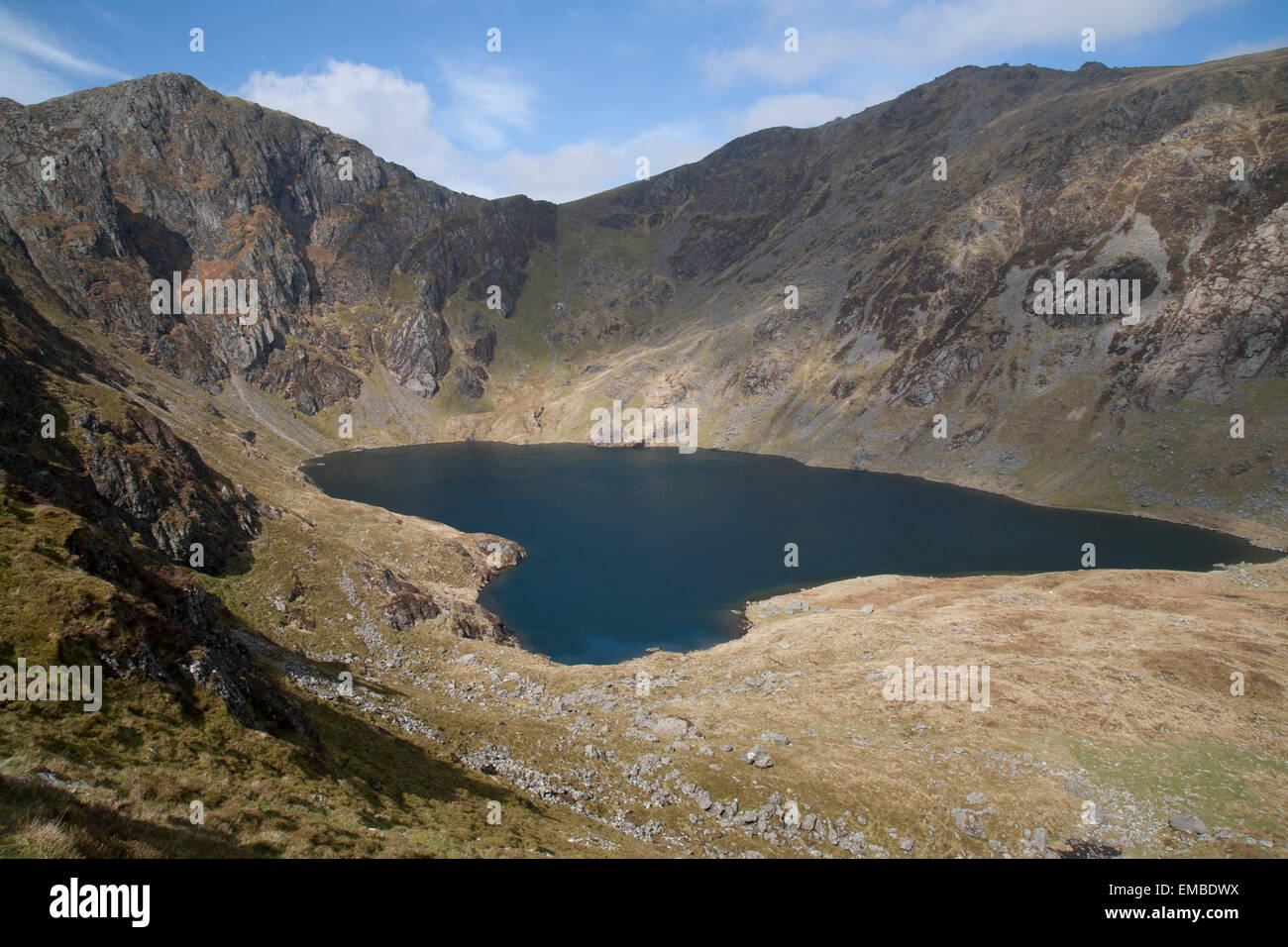 Llyn Cau e cader Idris, Snowdonia, il Galles del Nord Foto Stock