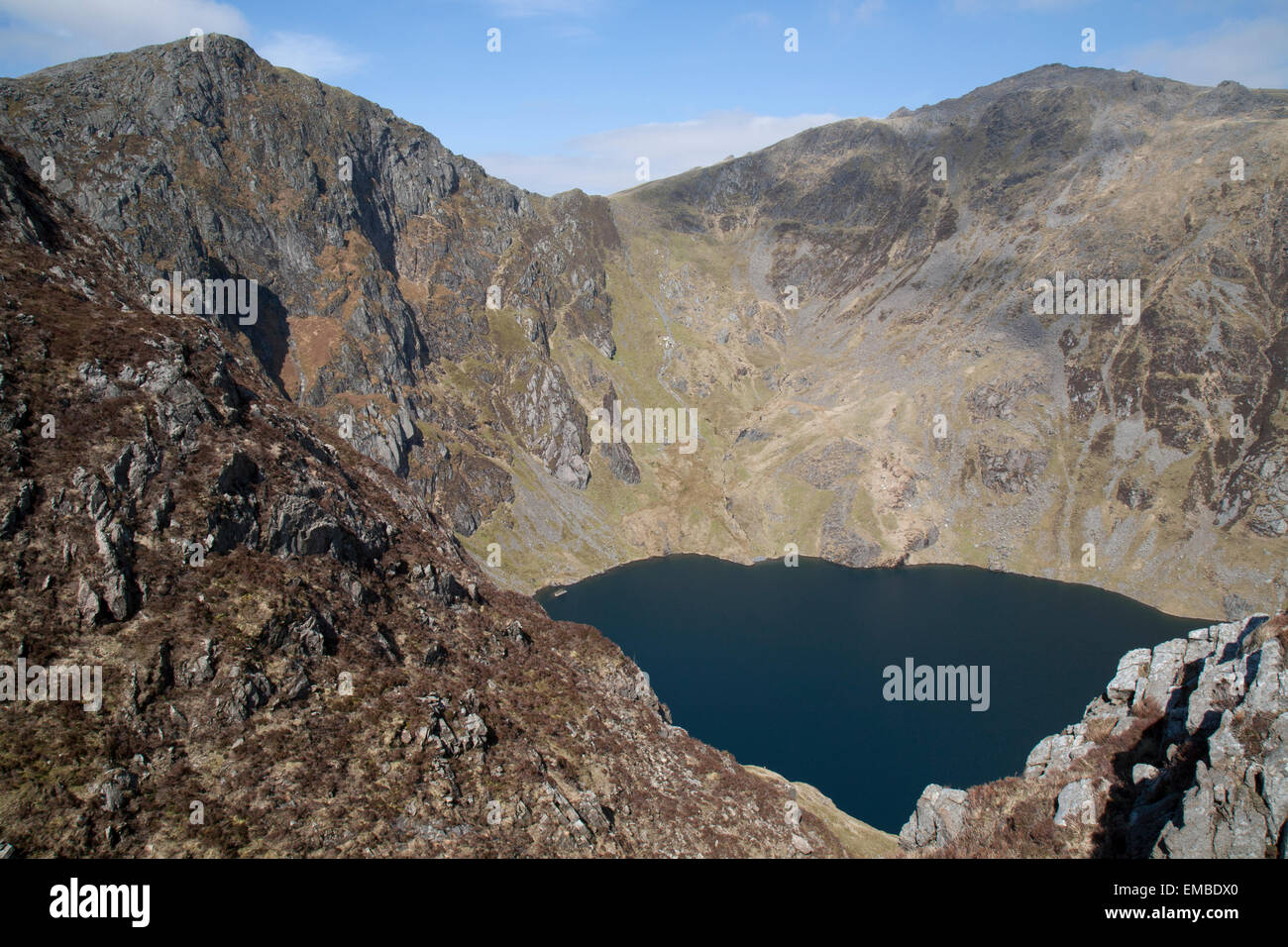 Llyn Cau e cader Idris, Snowdonia, il Galles del Nord Foto Stock