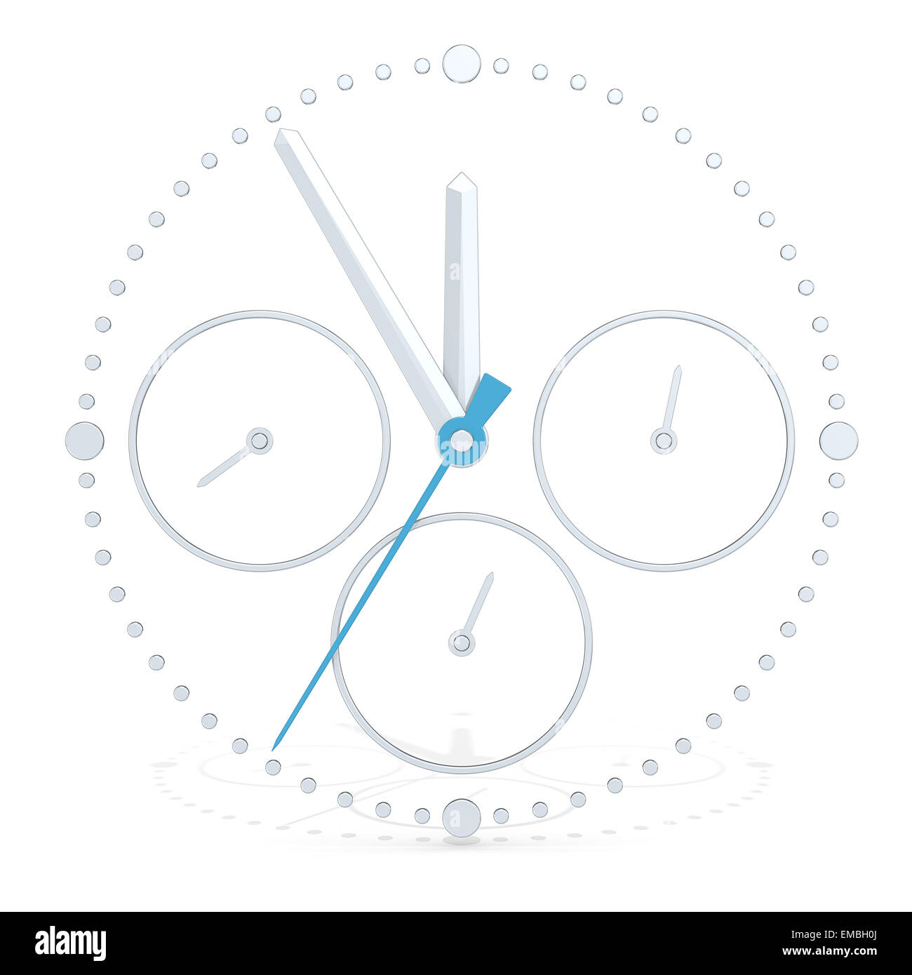 Abstract 3D cronografo in metallo. Il blu di seconda mano. Foto Stock