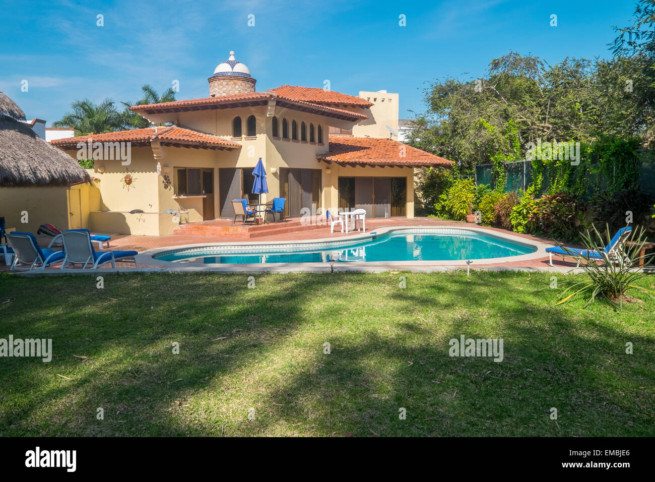 Casa residenziale con piscina, Messico Foto Stock