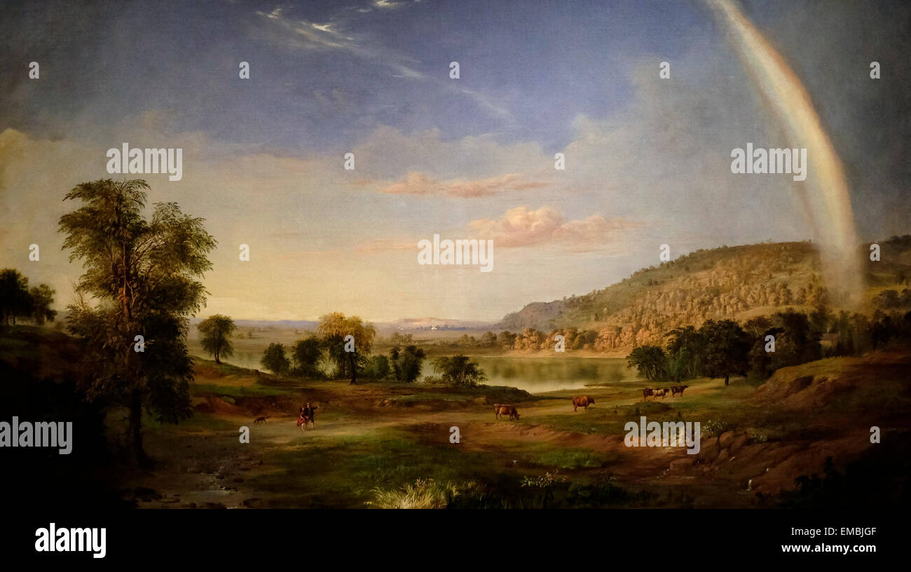 Paesaggio con Arcobaleno - 1859 - Robert Duncanson S Foto Stock