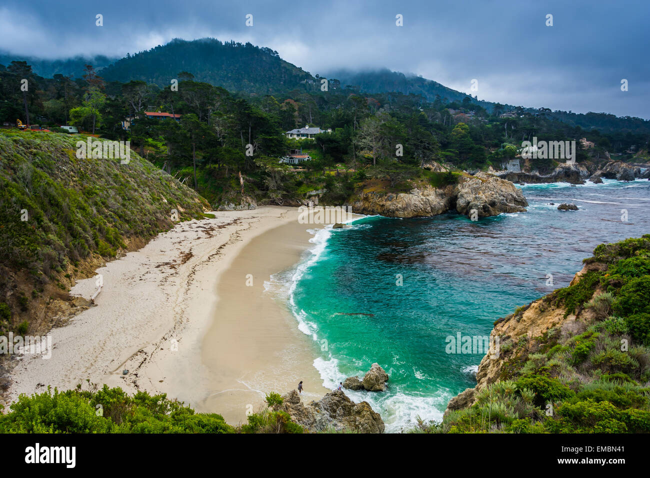 Vista della spiaggia di Gibson, al punto Lobos Riserva Naturale Statale, nel Carmelo, California. Foto Stock