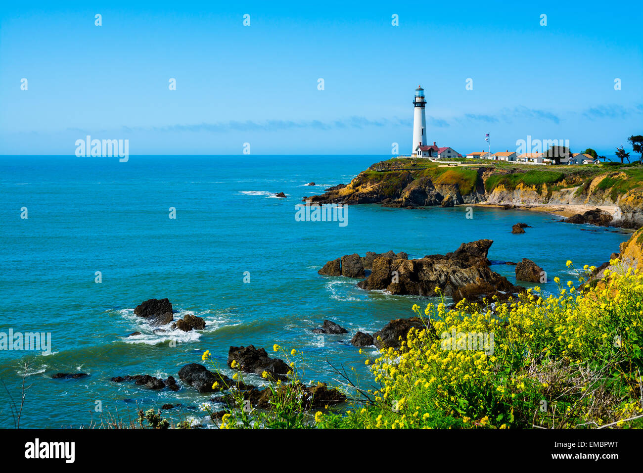 Pigeon Point Lighthouse Foto Stock