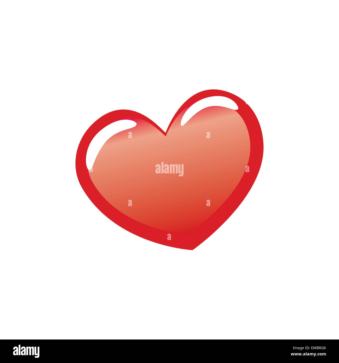 Cuore rosso simbolo dell amore nel giorno del vostro matrimonio o il giorno di San Valentino Illustrazione Vettoriale