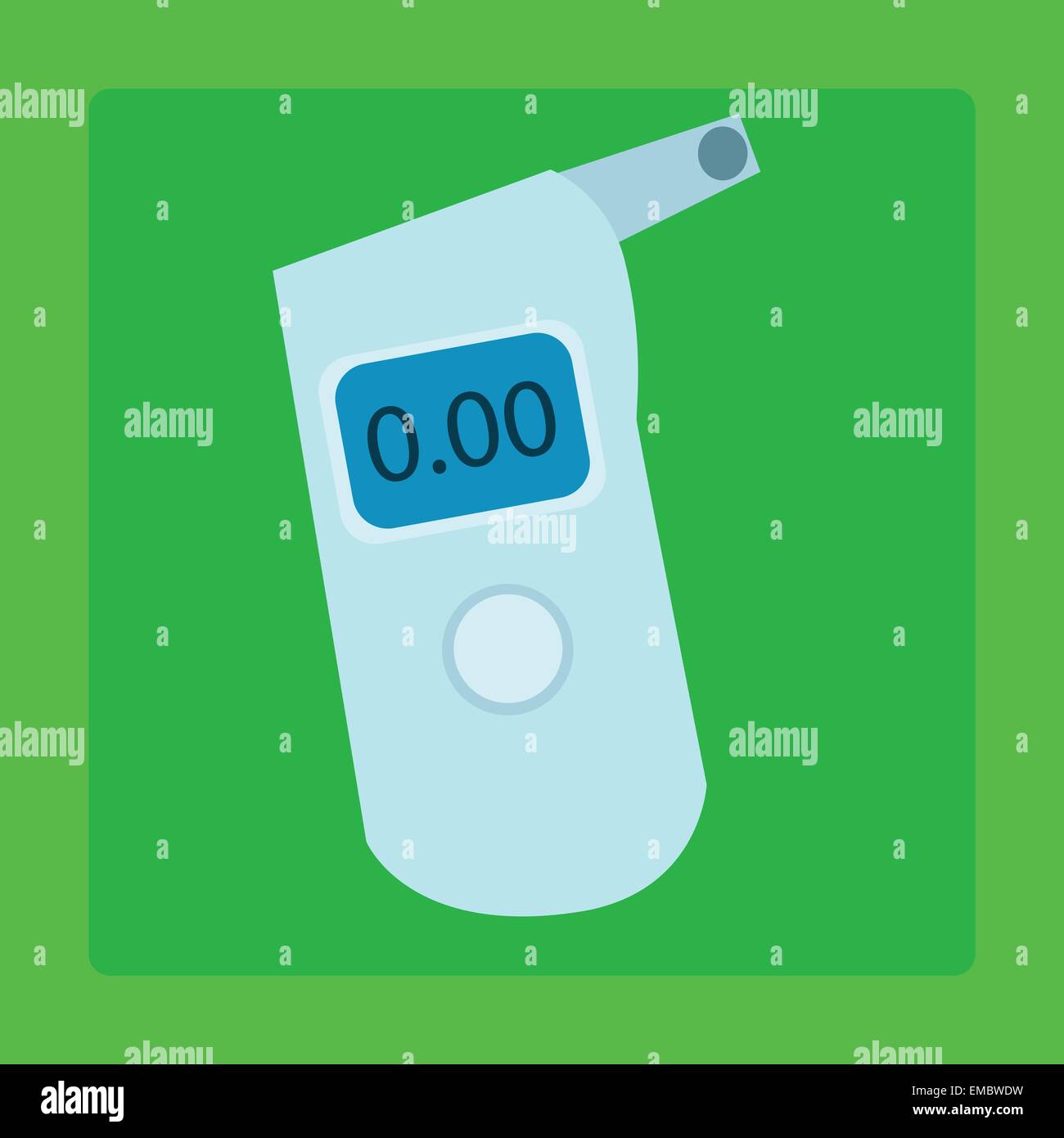 Il dispositivo breathalyzer per misurare l'alcool nell'aria espirata drivers Illustrazione Vettoriale