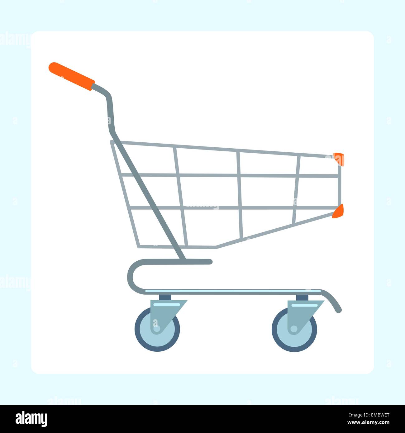 Carrello del negozio su ruote su uno sfondo bianco simbolo segno business icona store Illustrazione Vettoriale