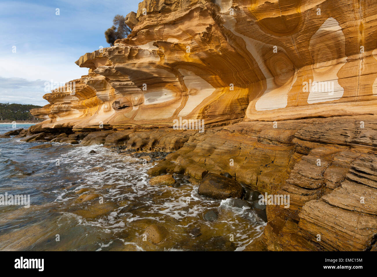 Dipinto di scogliere - Maria Island National Park - Tasmania - Australia Foto Stock