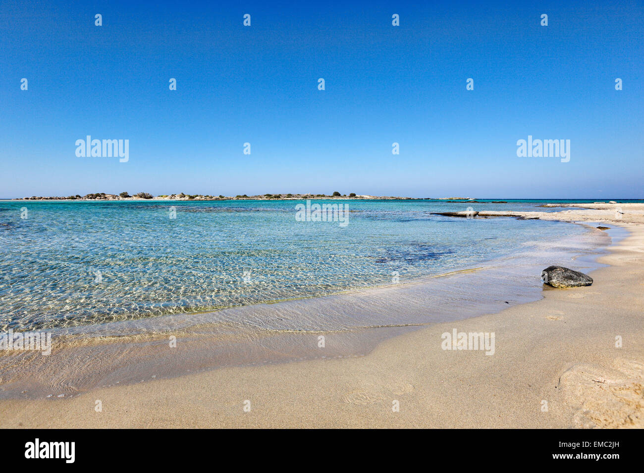 La spiaggia di Elafonissos esotici in Creta, Grecia Foto Stock