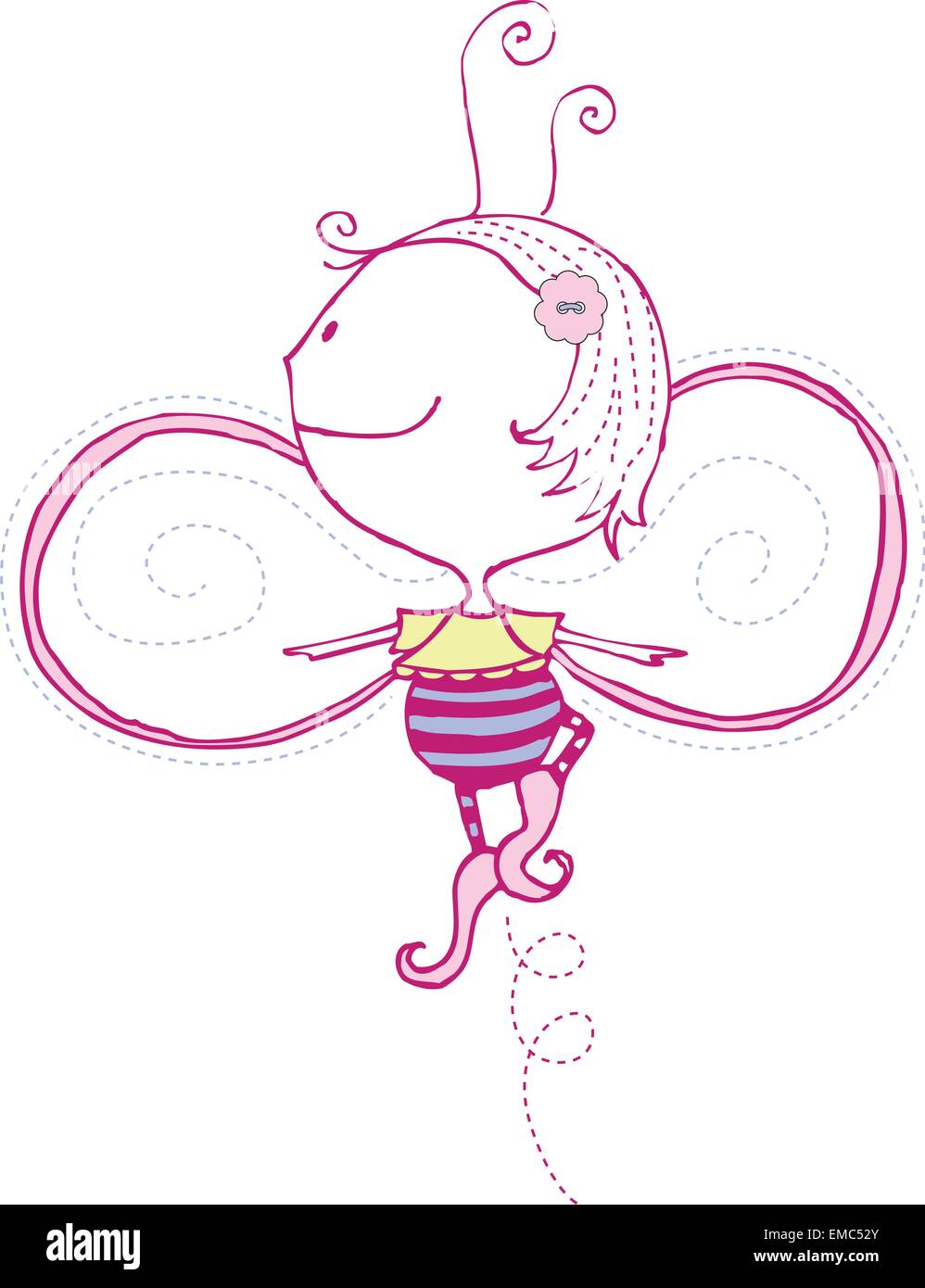 Angelo honeybee fairy Illustrazione Vettoriale