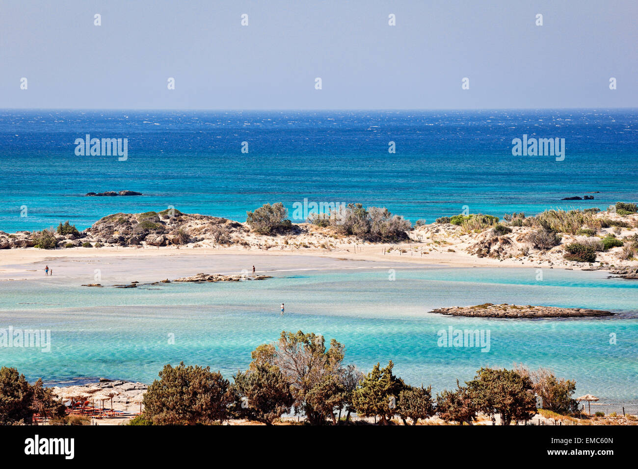 La spiaggia di Elafonissos esotici in Creta, Grecia Foto Stock