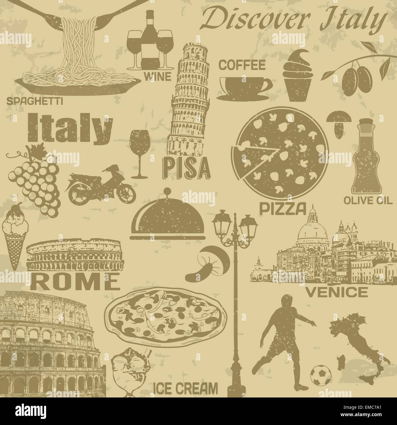 Viaggio Italia poster vintage Illustrazione Vettoriale