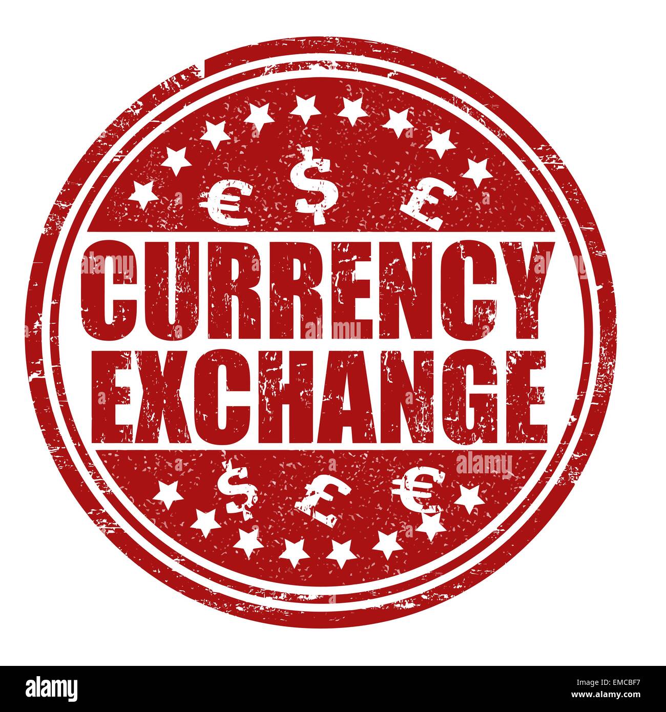 Cambio valuta timbro Illustrazione Vettoriale