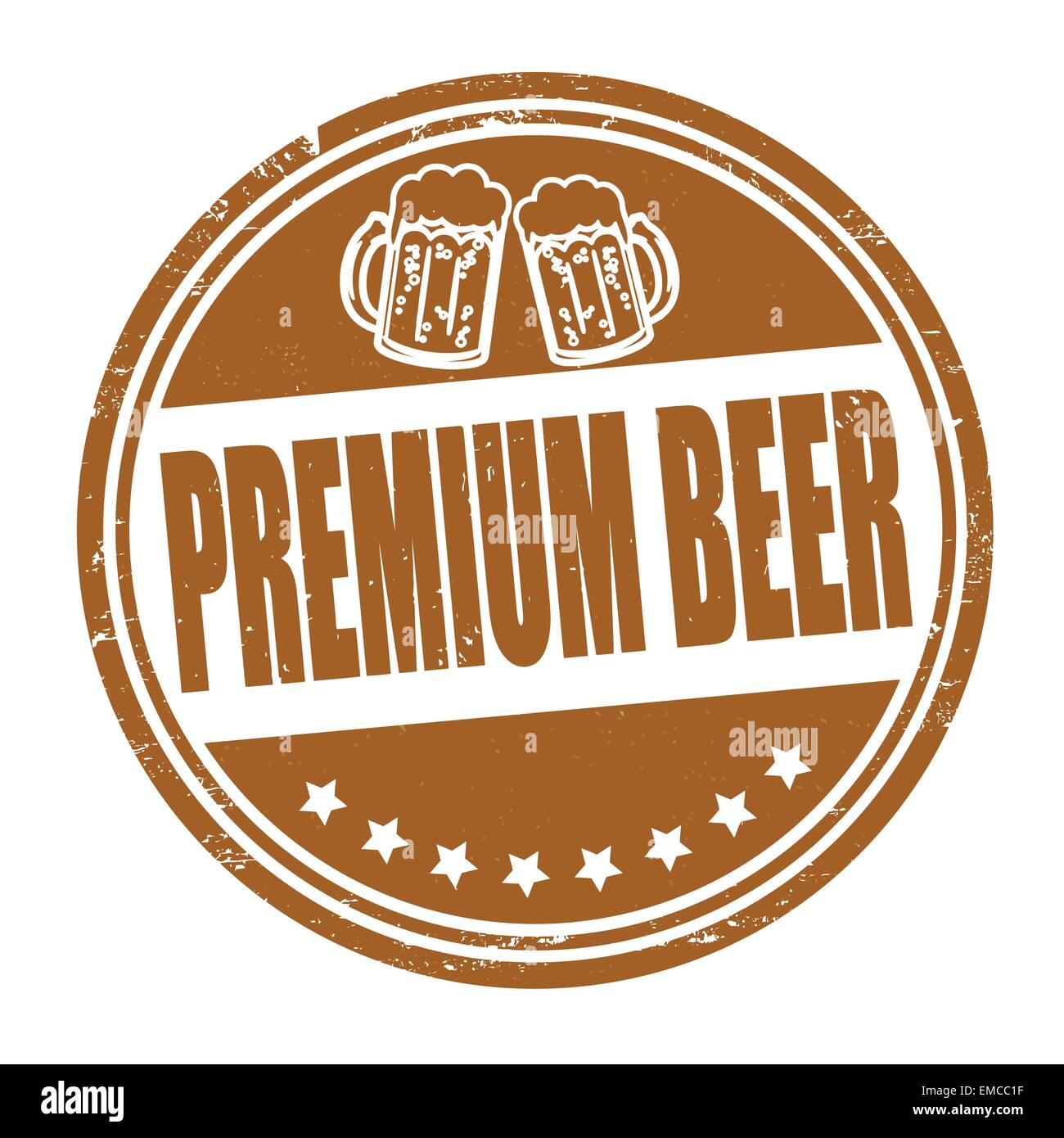 La birra Premium timbro Illustrazione Vettoriale