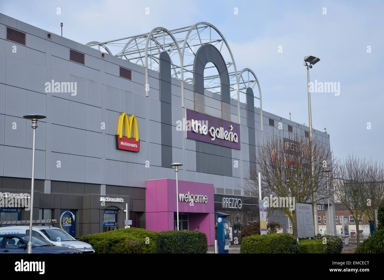 La Hatfield Galleria designer outlet shopping mall in Hatfield, Hertfordshire. Foto Stock