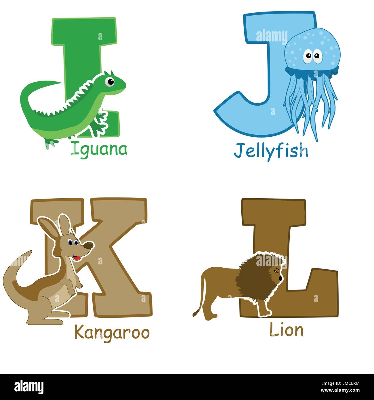 Alfabeto animali da I a L Illustrazione Vettoriale