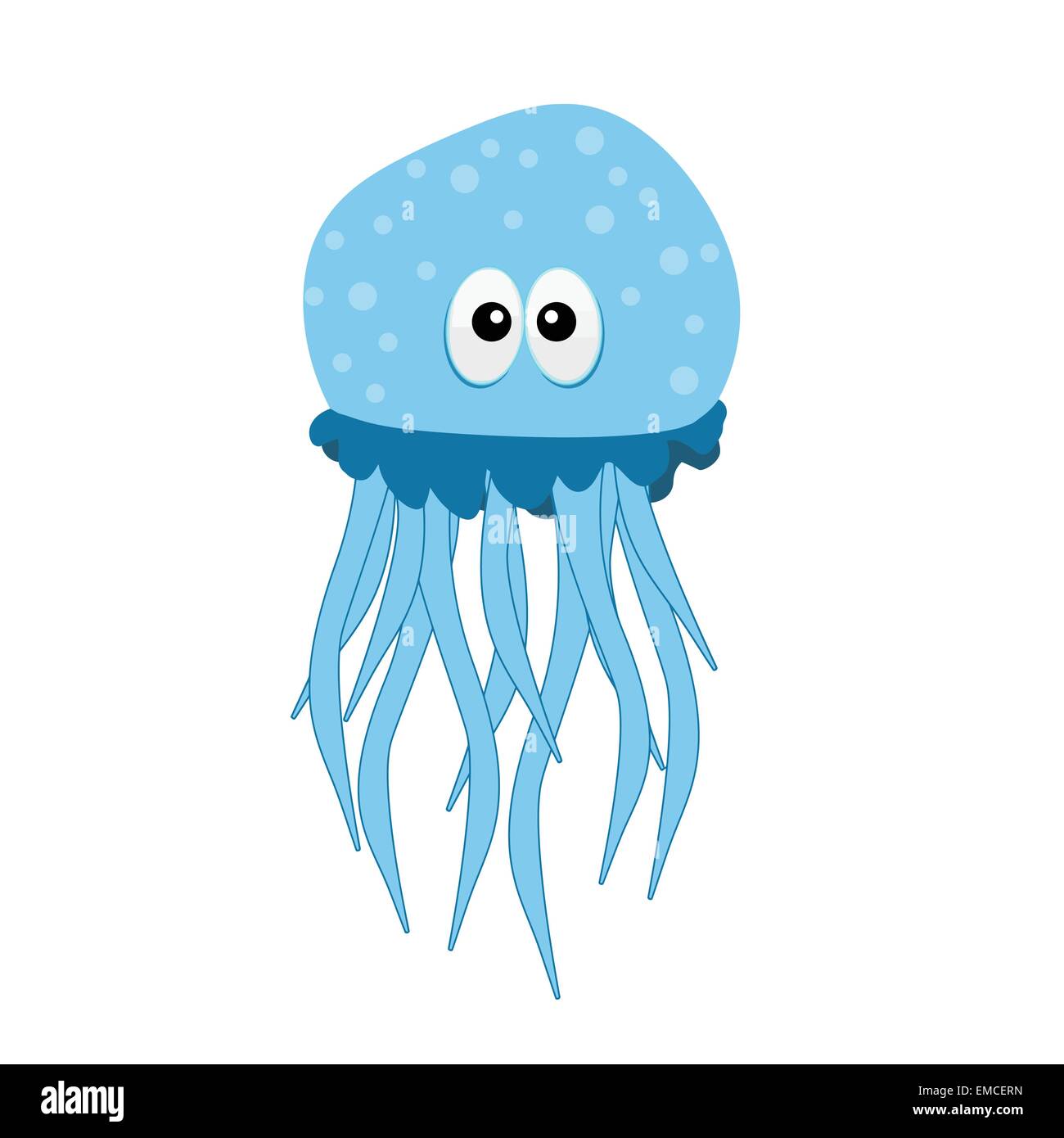 Divertente e bella medusa Illustrazione Vettoriale