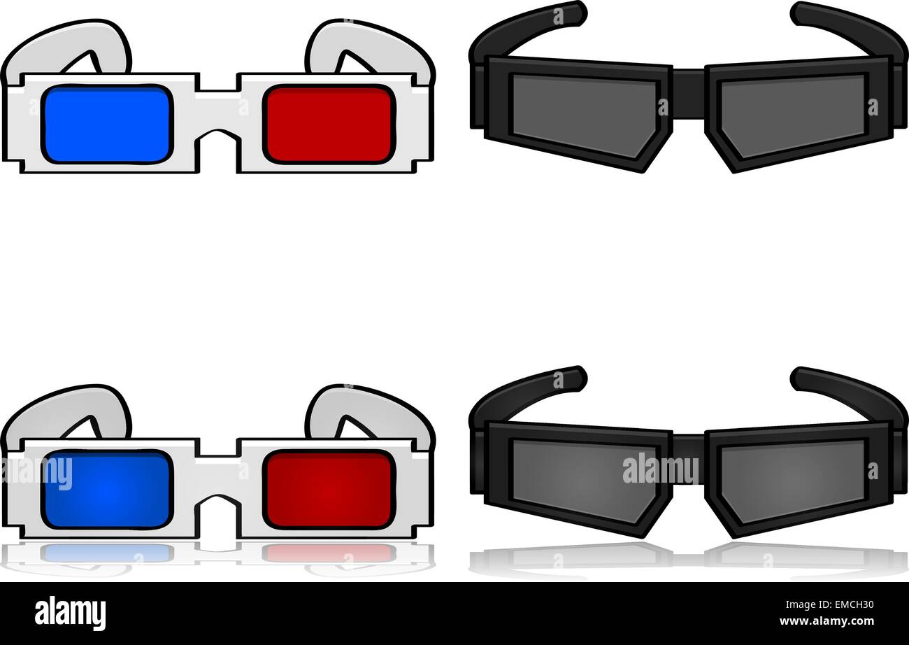 Occhiali 3D Illustrazione Vettoriale