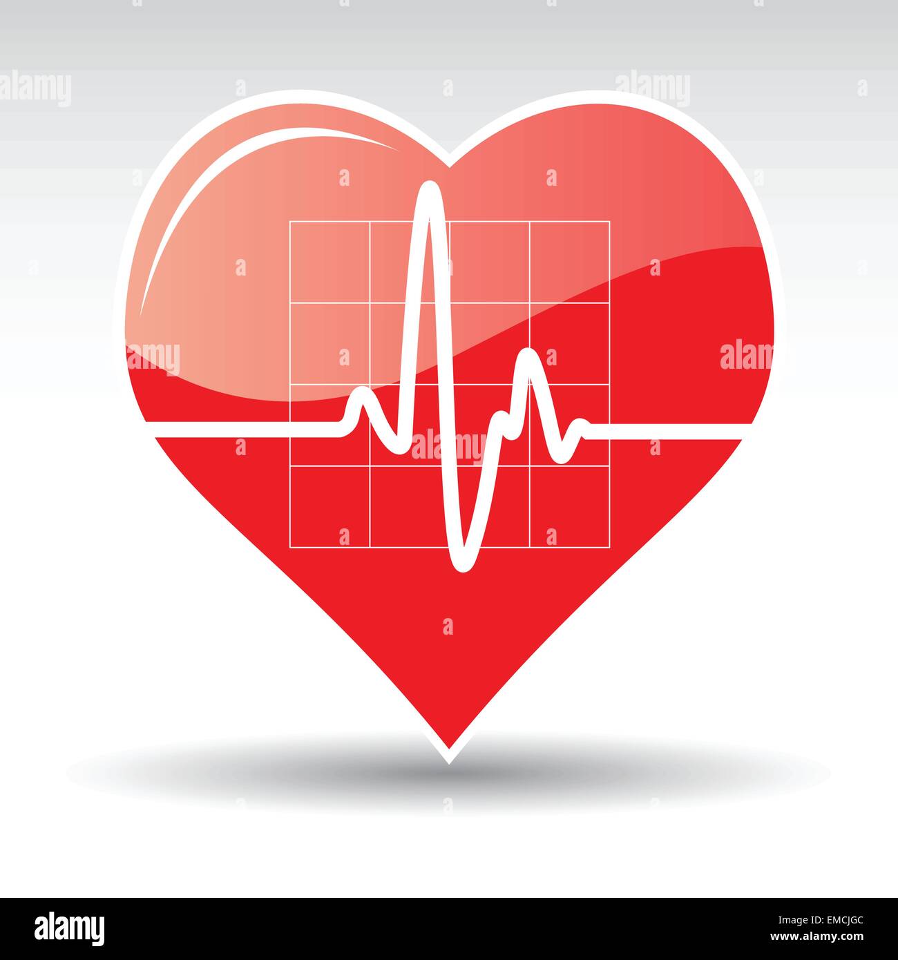 Cuore con Cardiogram Illustrazione Vettoriale