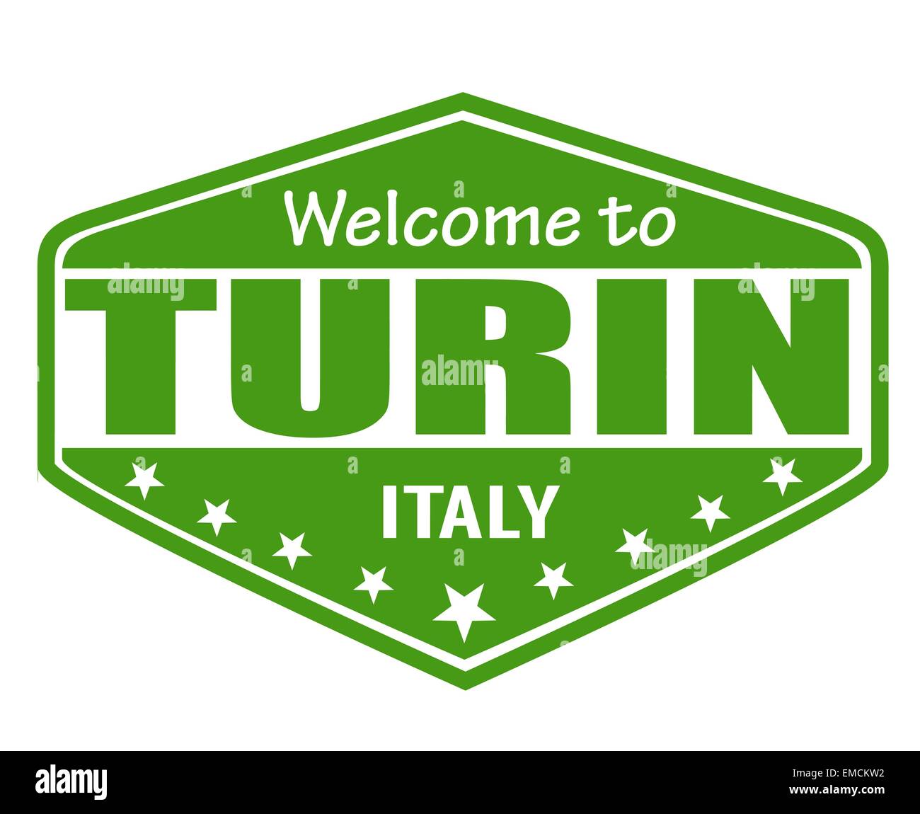 Benvenuti a Torino timbro Illustrazione Vettoriale