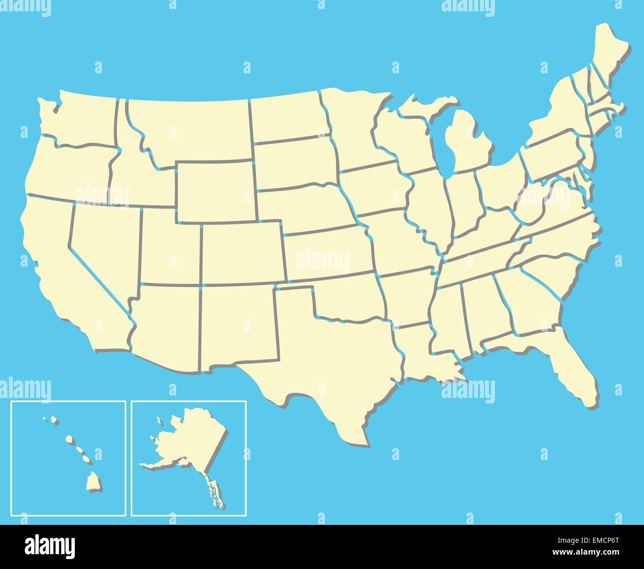 Mappa degli Stati Uniti d'America Illustrazione Vettoriale