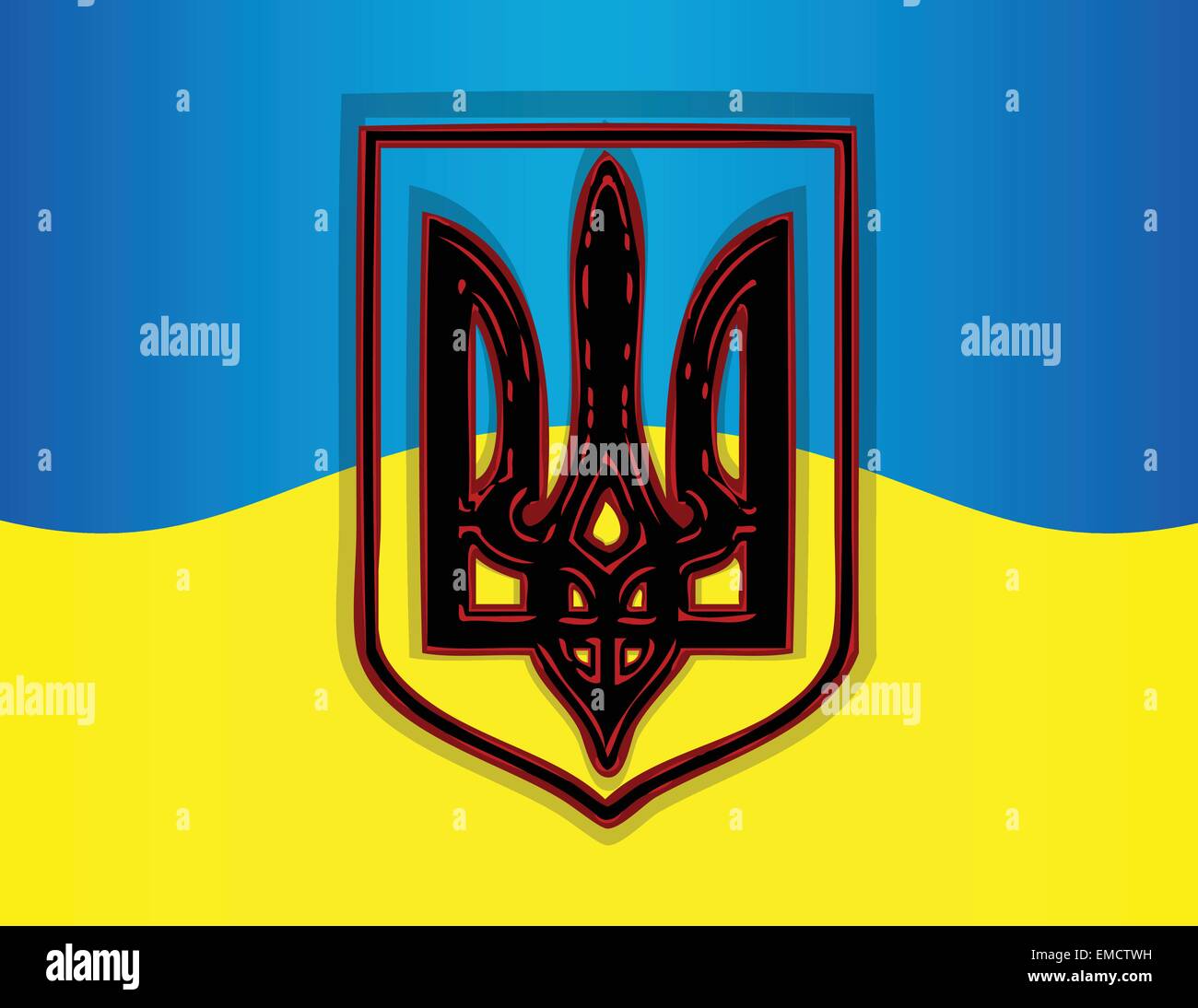 Bandierina dell'Ucraina Illustrazione Vettoriale