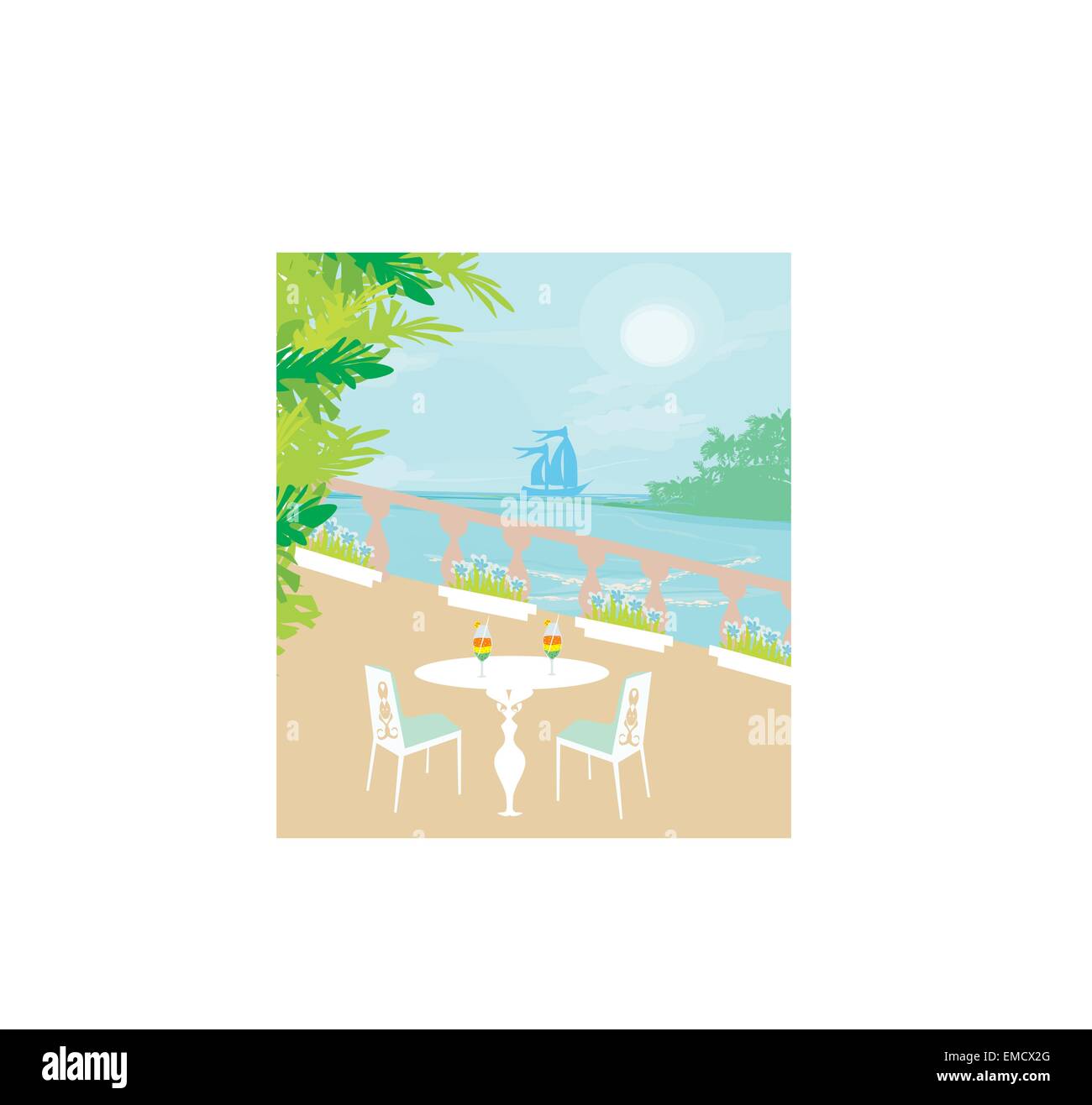 Tropical Drink bar Illustrazione Vettoriale