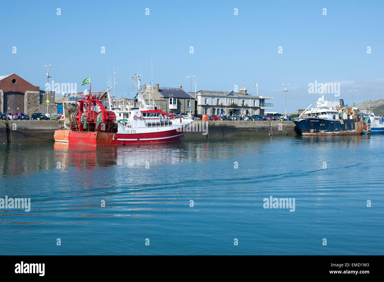 Barche da pesca in Howth Harbour, Irlanda Foto Stock