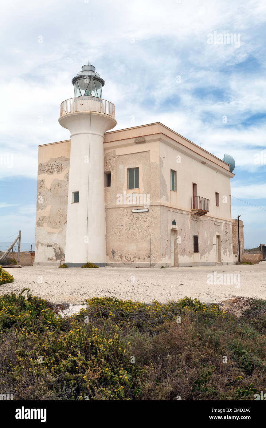 Punta Marsala faro, Favignana, Isole Egadi, Sicilia Foto Stock