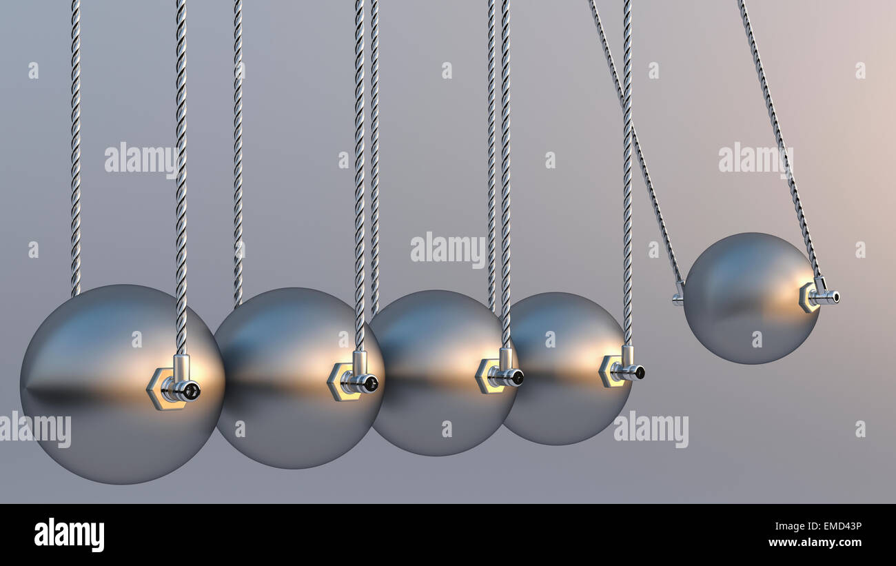 Di Newton culla, rendering 3D Foto Stock