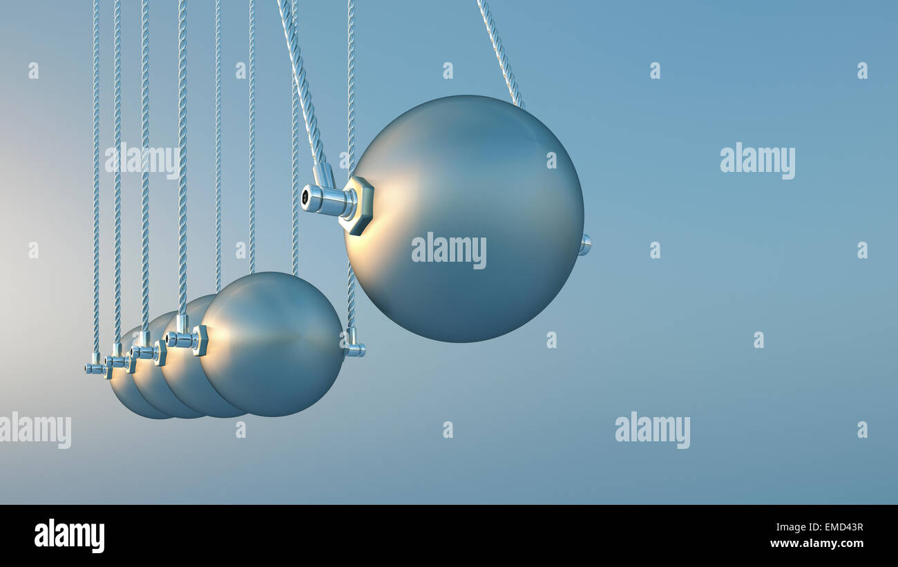 Di Newton culla, rendering 3D Foto Stock