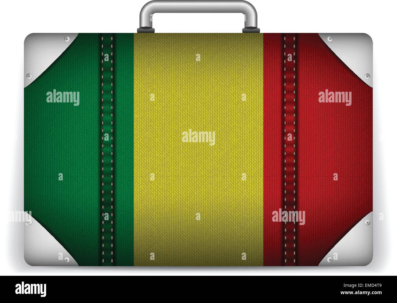 Mali bagagli di viaggio con la bandiera per le vacanze Illustrazione Vettoriale