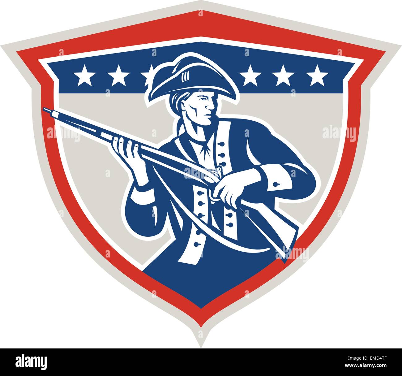 American Patriot Azienda moschetto fucile retrò di schermo Illustrazione Vettoriale