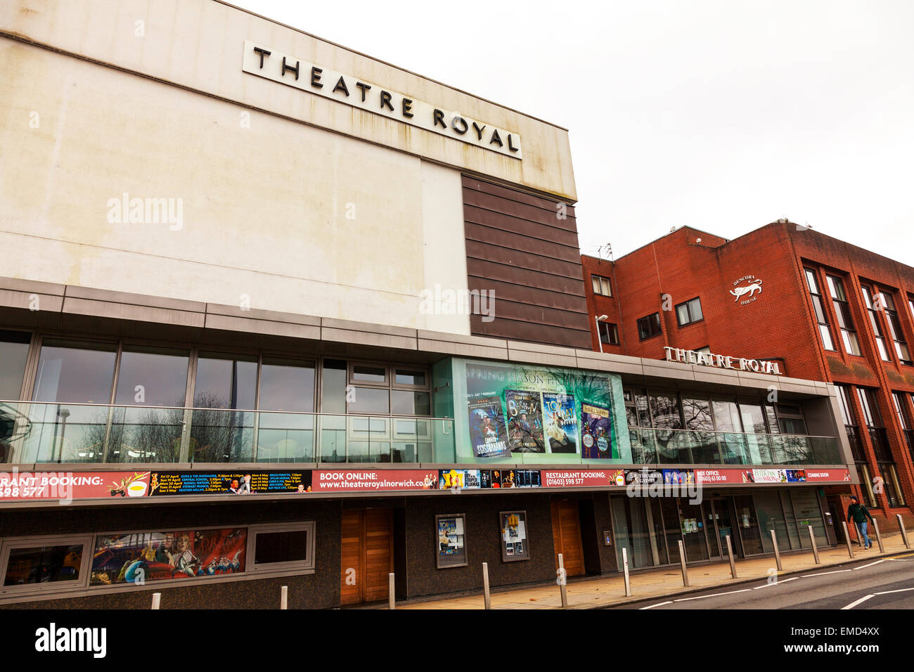 Norwich Theatre Royal edificio segno esterno di ingresso anteriore facciata NORFOLK REGNO UNITO Inghilterra Foto Stock