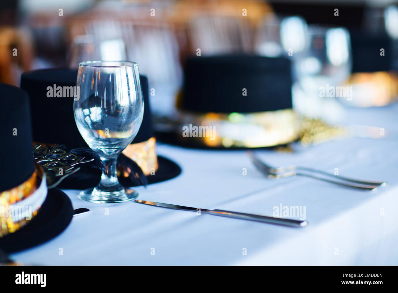 Messa in tavola per la festa di Natale Foto Stock